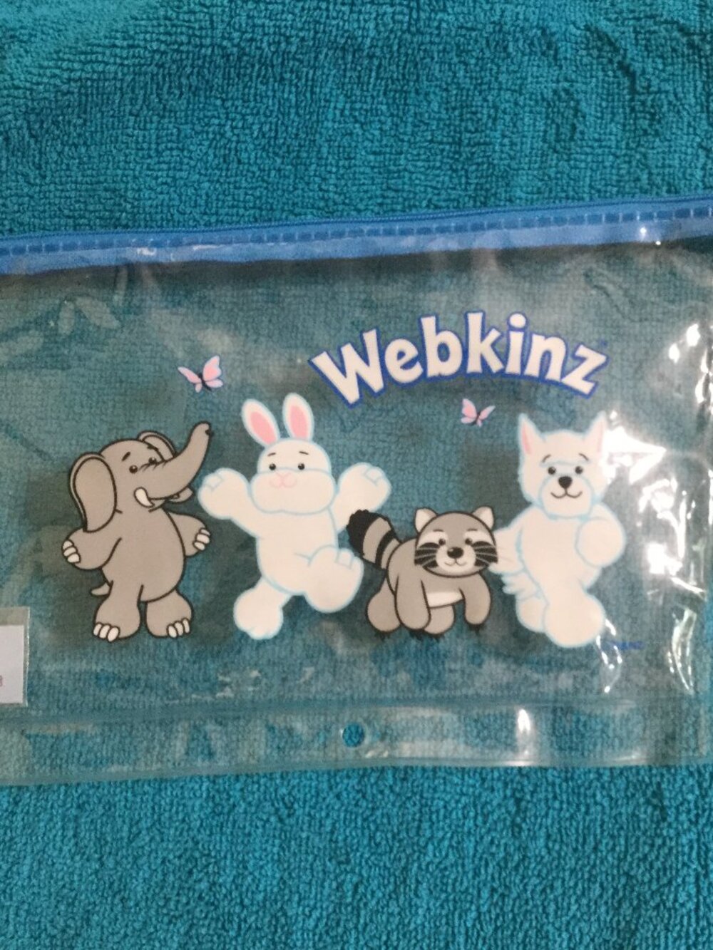 Vintage Webkinz clear vinyl pencil case measures 9 7/8  by 6 tall for binder